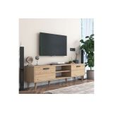 Mueble de TV en Roble con 2 Cajones y Estantes
