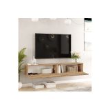 Mueble de TV de Pared moderno Color Roble con 2 Cajones