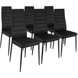 Pack de 6 Sillas Tapizadas para Salón, Color Negro y Patas