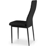 Pack de 6 Sillas Tapizadas para Salón, Color Negro y Patas
