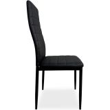 Pack de 6 Sillas Tapizadas para Salón, Color Negro y Patas