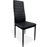 Pack de 6 Sillas Tapizadas para Salón, Color Negro y Patas