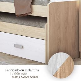 Cama Nido Juvenil Doble con Cajones de Almacenaje – Puccini Andersen, 198.4 cm Largo x 98 cm Ancho x 72 cm Alto