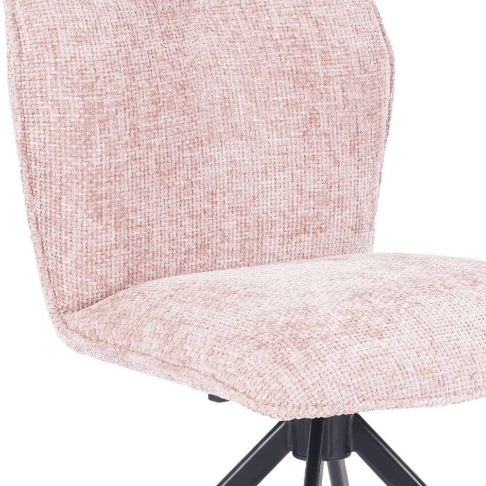 Pack de 2 Sillas Tapizadas en Tela Rosa, Patas Negras, Asiento y Respaldo Ergonómicos y Acolchados Medidas 63x48x93 cm
